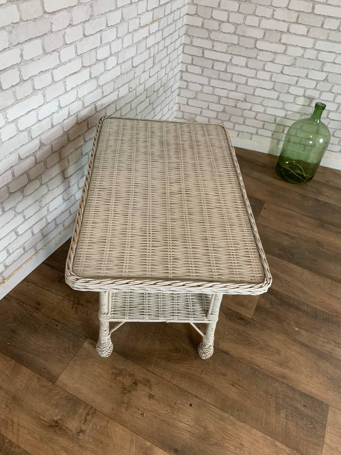 Vintage rattan coffee table 1960