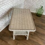 Vintage rattan coffee table 1960