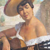 Spanish portrait on guitar