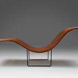Mid-century stack-laminated lounge chair by Tiller Lesser, Germany 1990