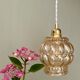 Vintage amber glass globe pendant lamp