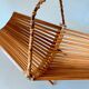 Vintage folding fruit basket – bamboo handle – 1950s