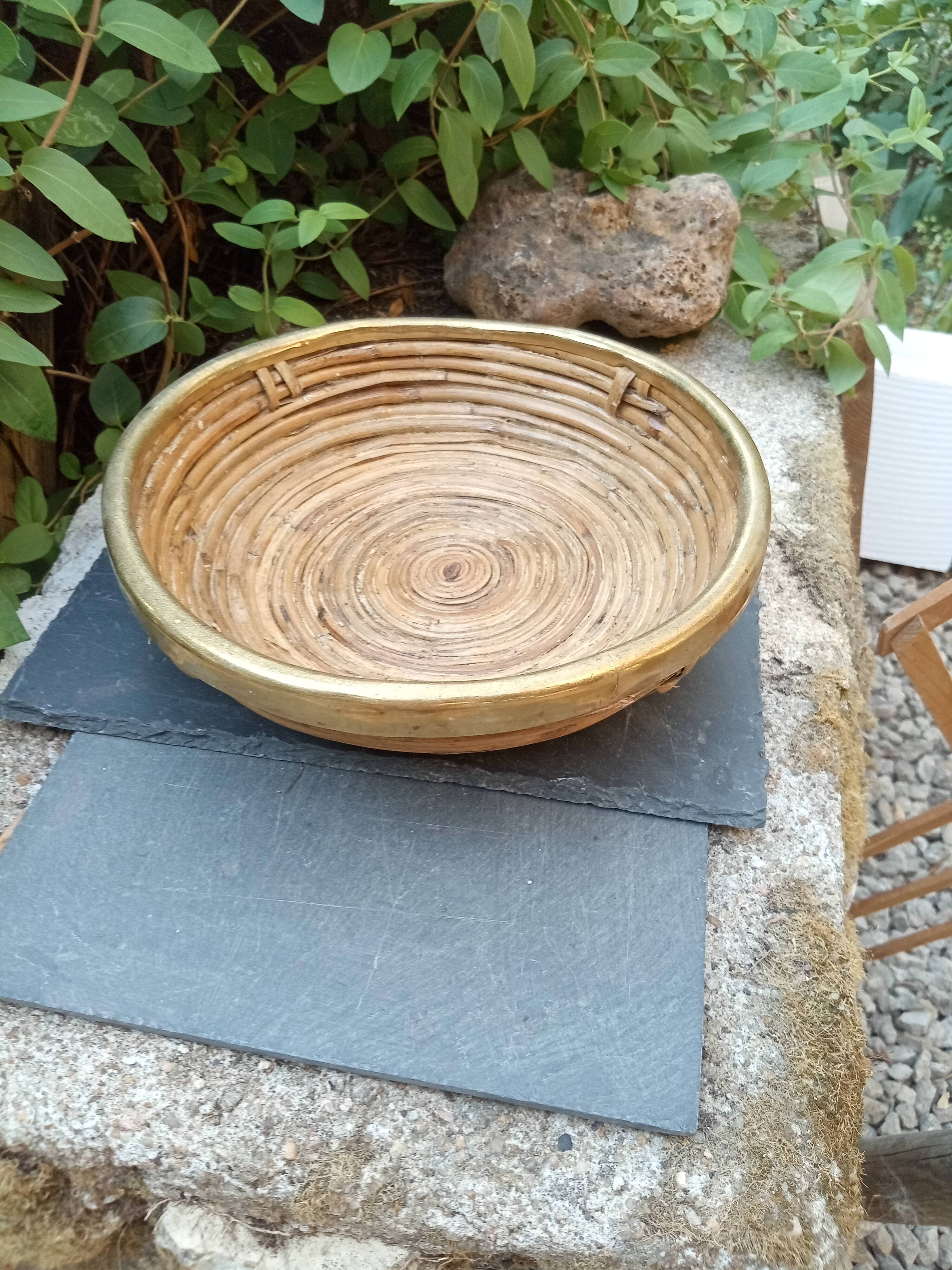 Gabriella Crespi brass wicker basket from the 1960s.