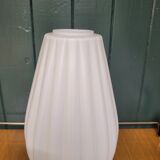 White Ribbed Opaline Drop Lampshade, Circa 1960
