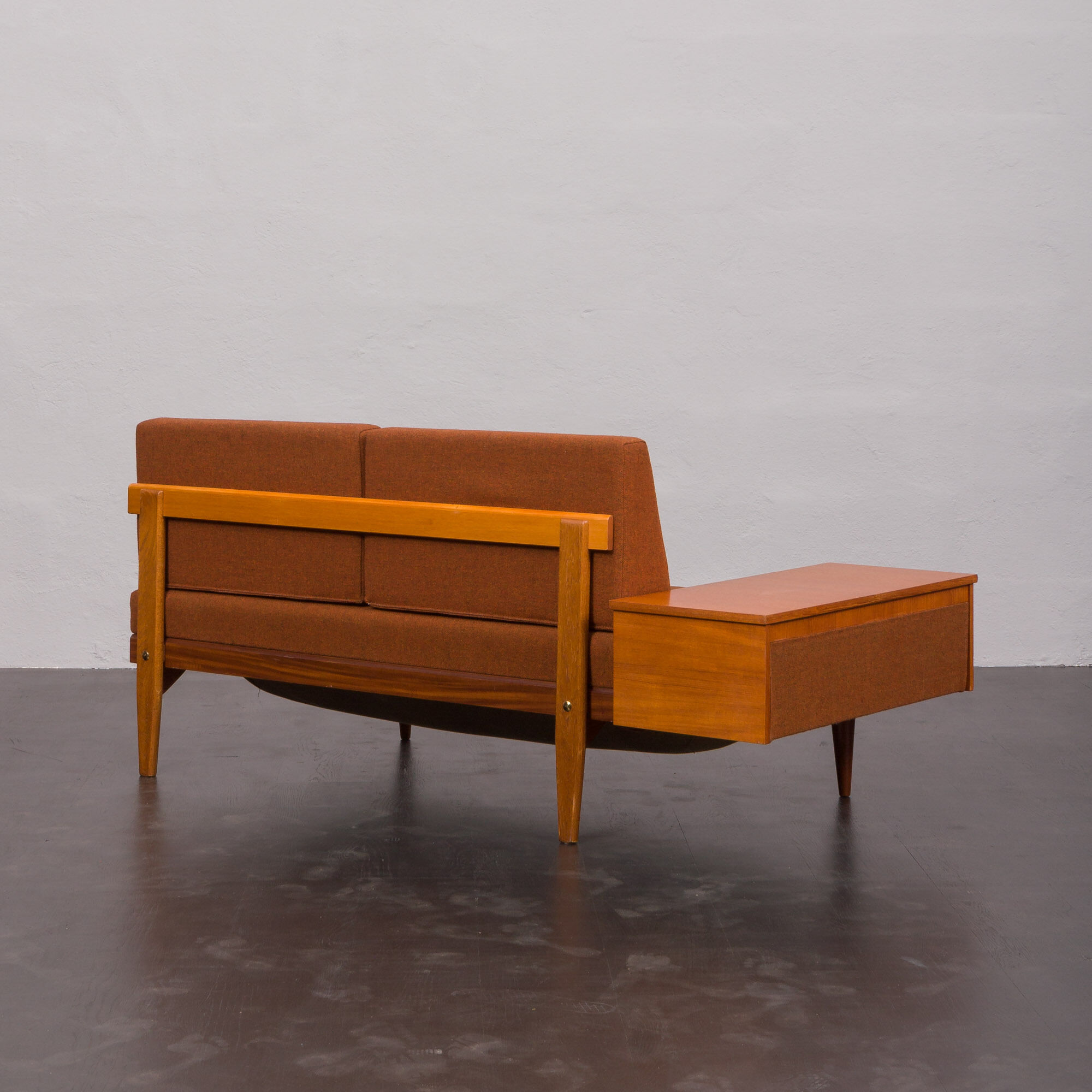 Svane daybed by Igmar Relling in original dark orange wool upholstery, Norway 1970s