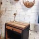 Art deco bedside marked black and wood