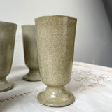 6 mazagrans in vintage speckled stoneware