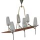 Old modernist chandelier with 6 lights Lunel