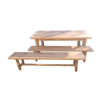 Farm table and benches