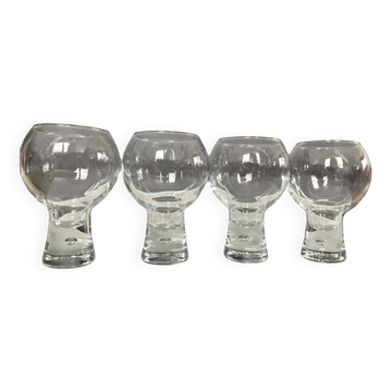 Set of 4 "balloon" glasses by Durobor from the 1970s.