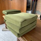 Scandinavian teak bench bed 140