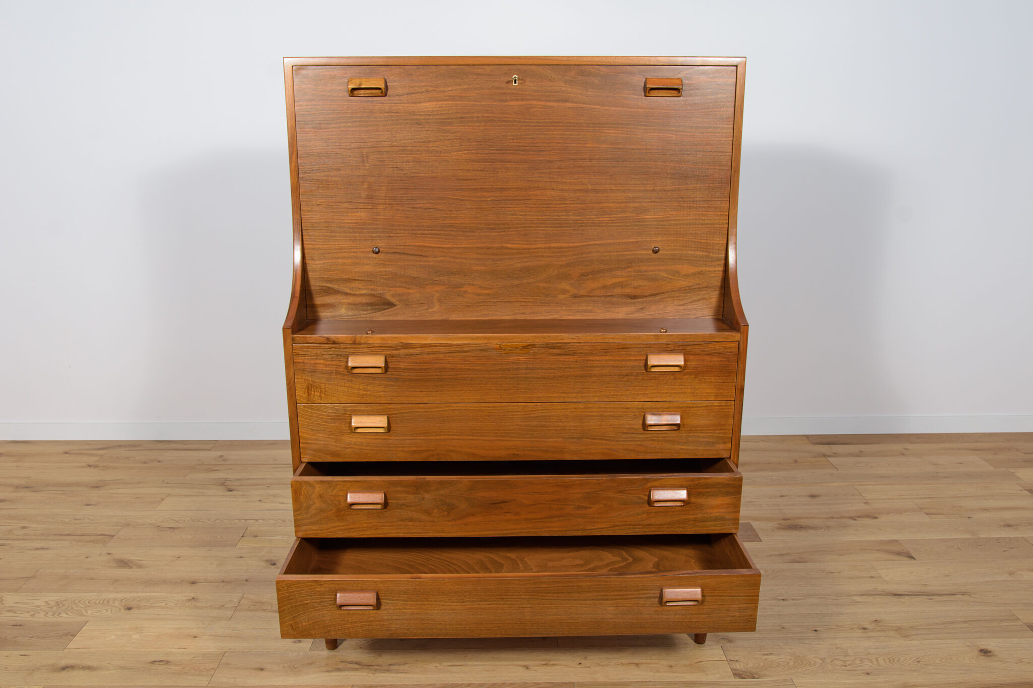 Mid-Century Danish Walnut Secretary by Borge Mogensen for Soborg Mobler, 1960s