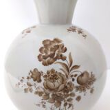 Vase en céramique ivoire et détails floraux marron par Rosenthal, Italie