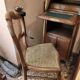 Set consisting of a small scriban desk and its antique chair.
