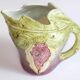 Rare vintage Italian majolica pitcher or jug in the shape of a fig.