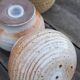 round salt and pepper shaker signed Grés du Marais, France, 60s