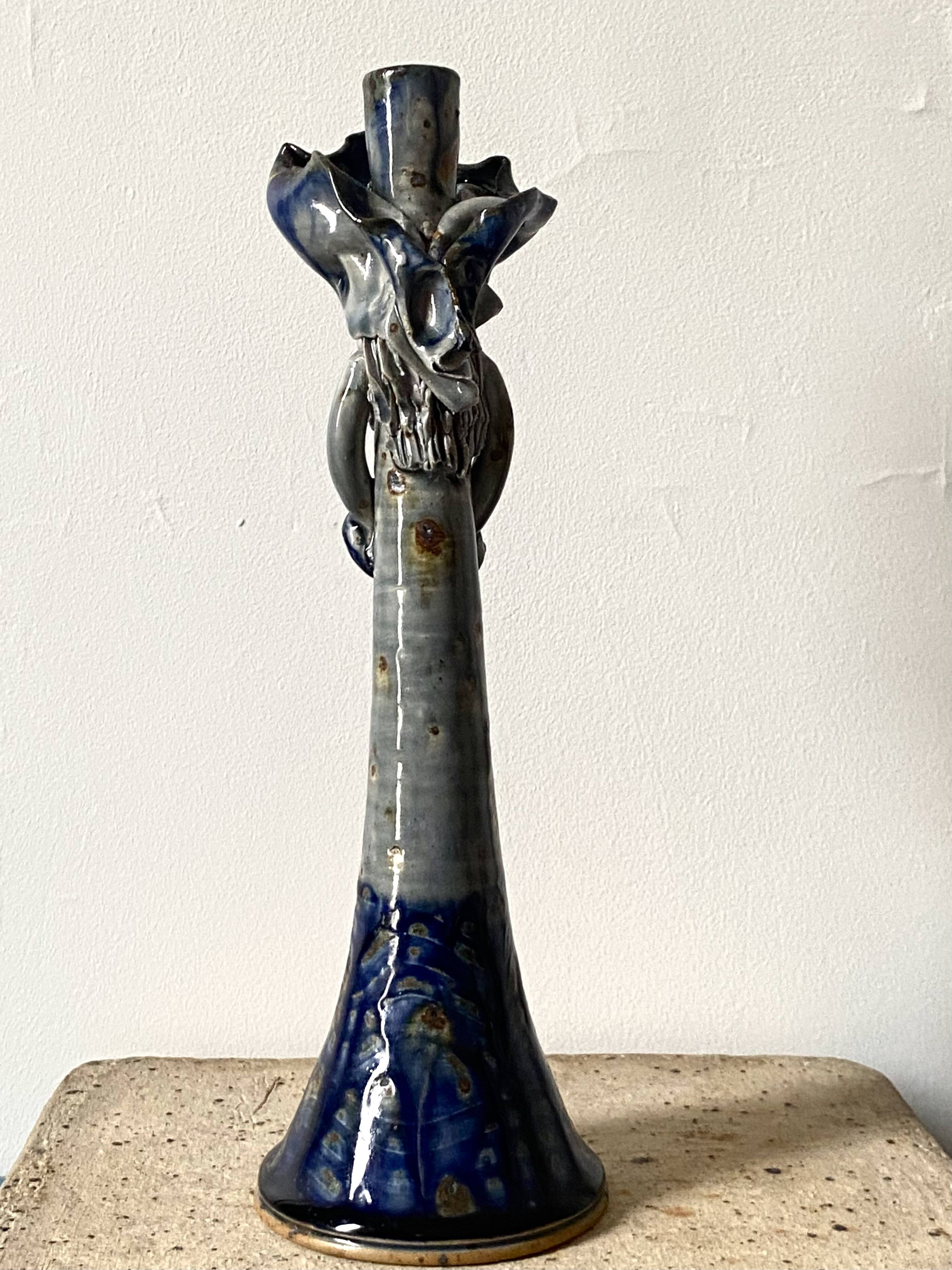 Anthropomorphic ceramic candlestick