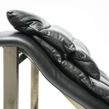 Vintage Lounge daybed in black leather by Mobel Italia - Italy