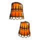 Pair of mid-century rattan wall sconces, Italy, circa 1960s