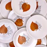 Assiettes à fromages ou desserts motifs feuilles