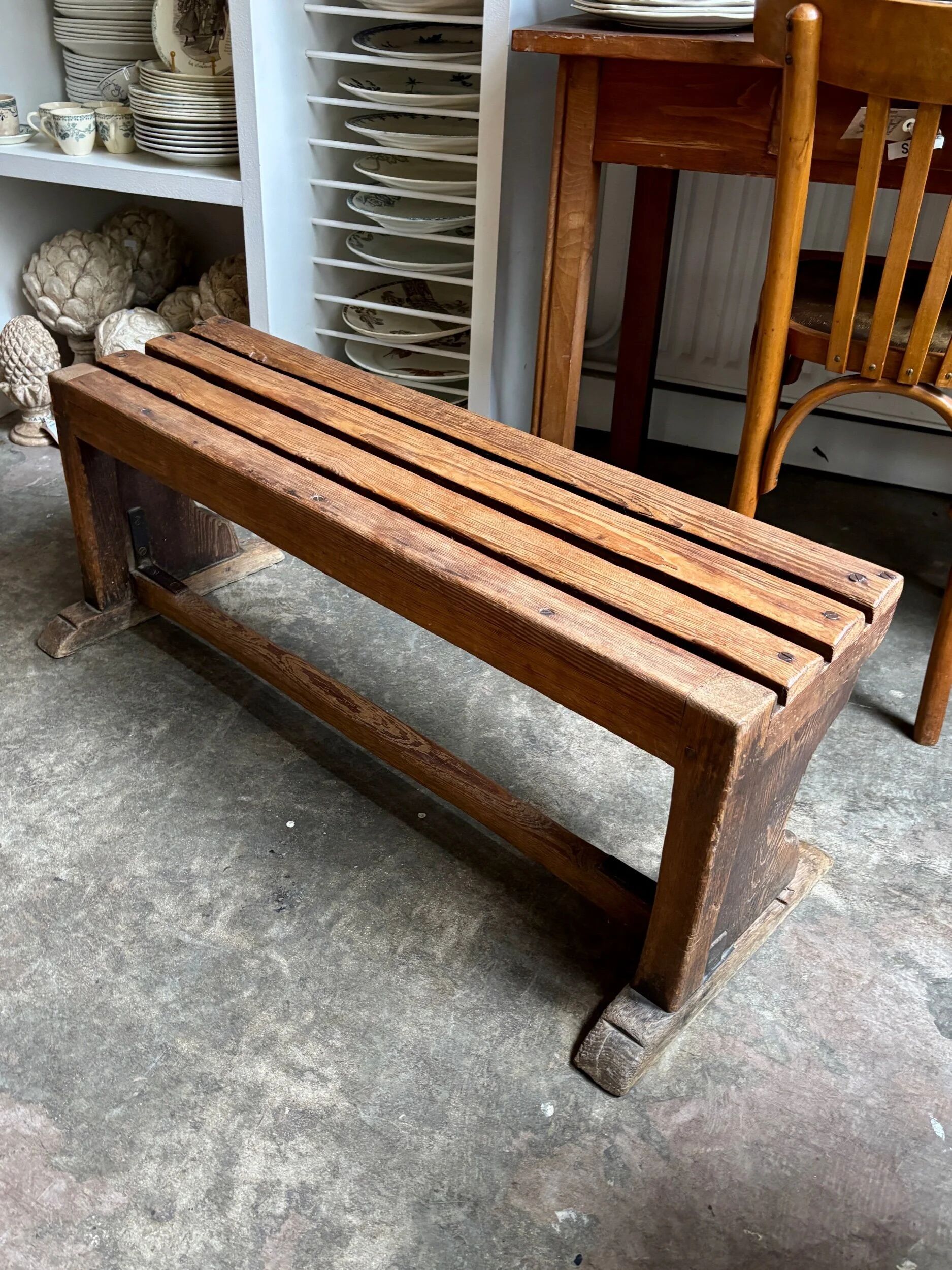 Wooden slatted bench ☐ 97 x 40 cm