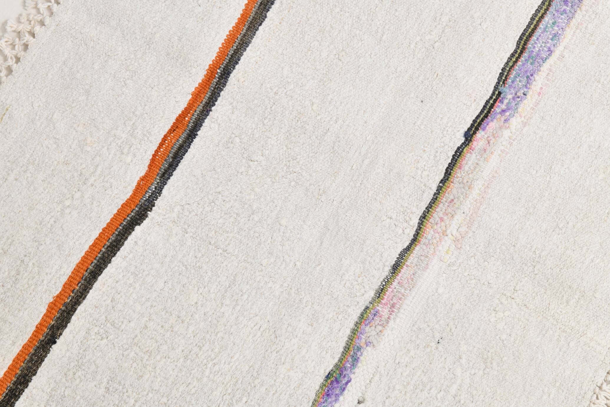 2x5 Natural White Turkish Vintage Runner Rug, 72x169Cm