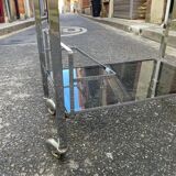 Chrome rolling serving cart from the 1950s-60s