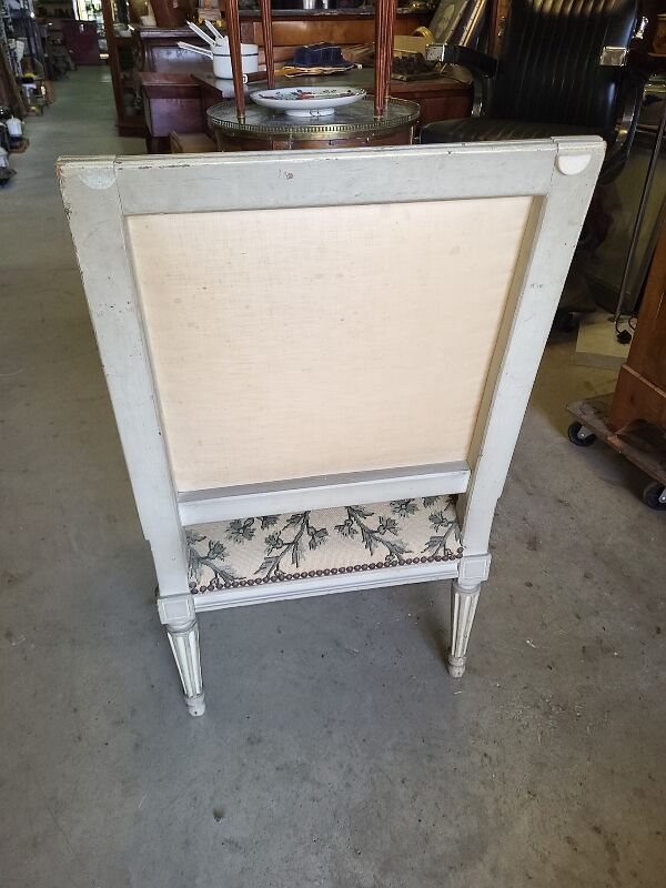 Armchair Louis XVl grey of the Xlx th century n°1