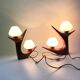 2 lampes 1950 ceramique opaline