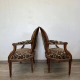 Pair of Louis XVI period medallion armchairs