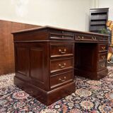 Classic English Desk with Green Leather