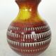 Vintage Scheurich Fat Lava Vase: West German Red & Yellow Pottery