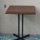 Table Bistro square wooden base metal vintage 1950/60