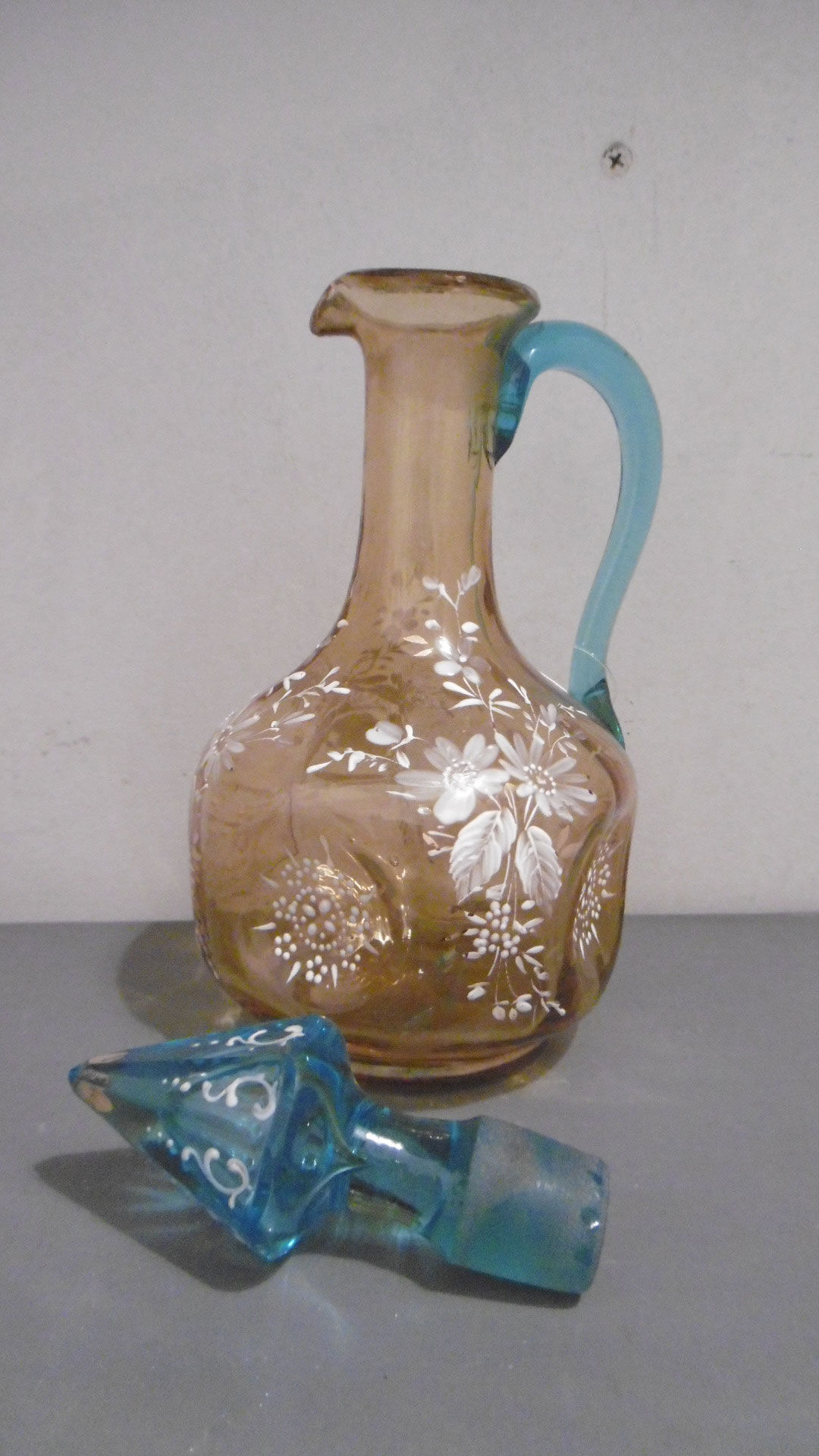 Service a liqueur carafe et verres verre emailé