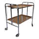 1960s 1970s Serving Cart Dinette Side Table Space Age Design Chrome Brown