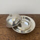 Silver metal butter dish