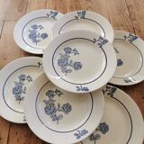 Old St Amand flat plates, blue roses