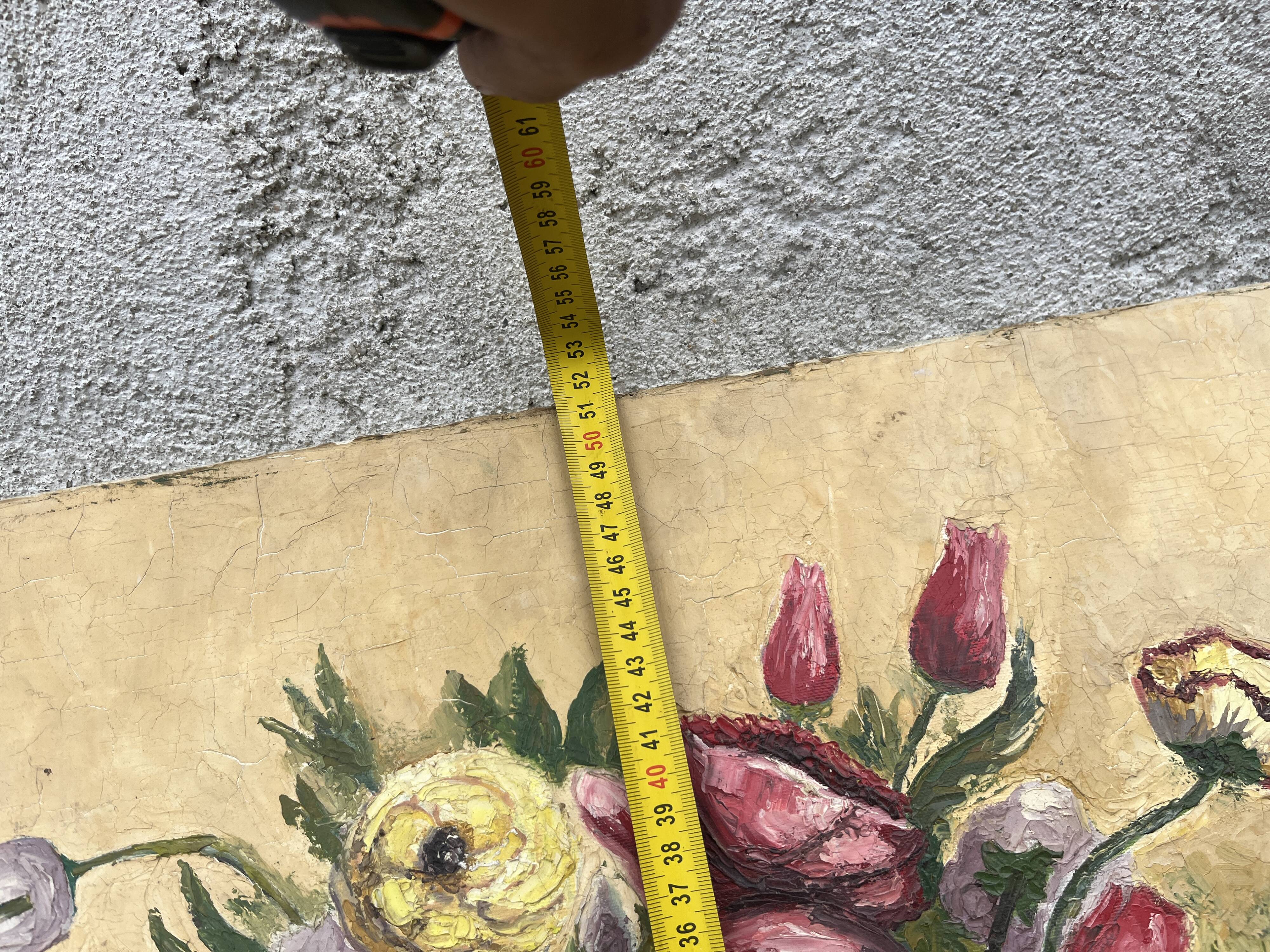 Magnifique Tableau fleurs dans un vase – huile sur toile