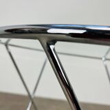 Chrome tripod side table by Angel Cerda