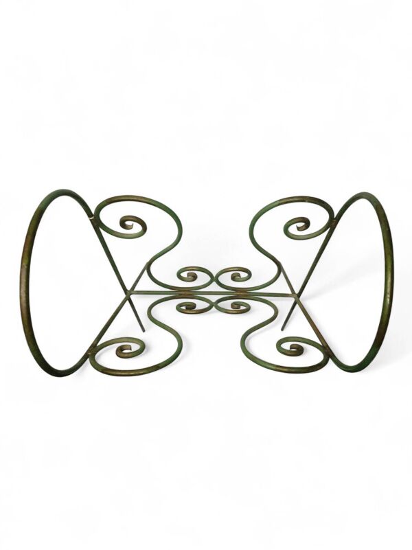 Porte-revues vintage en fer forgé plein soudé – volutes artisanales –