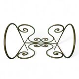 Vintage wrought iron magazine rack – handcrafted scrolls –