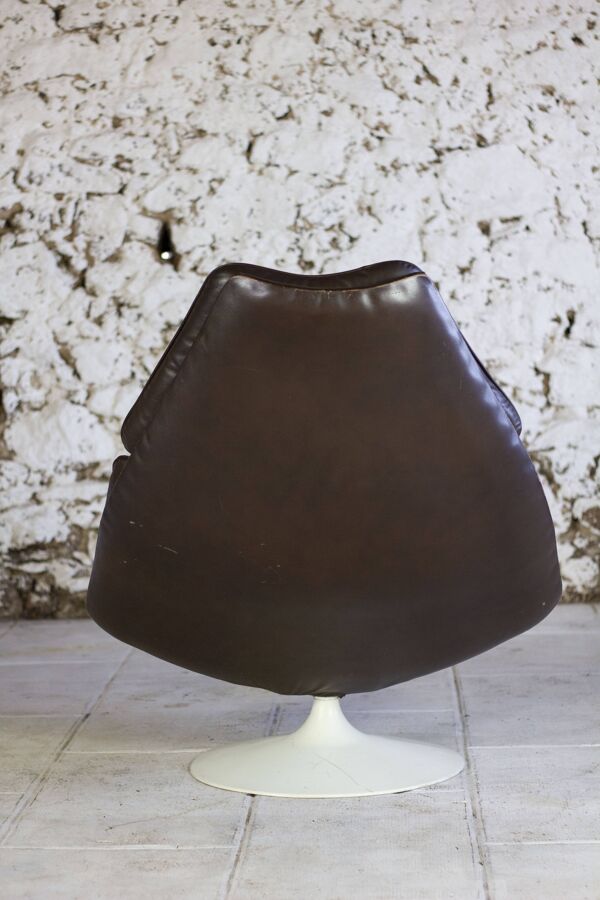 Fauteuil F588 cuir par Geoffrey Harcourt pour Artifort, 1960