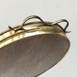 Presentation tray in wood and brass
