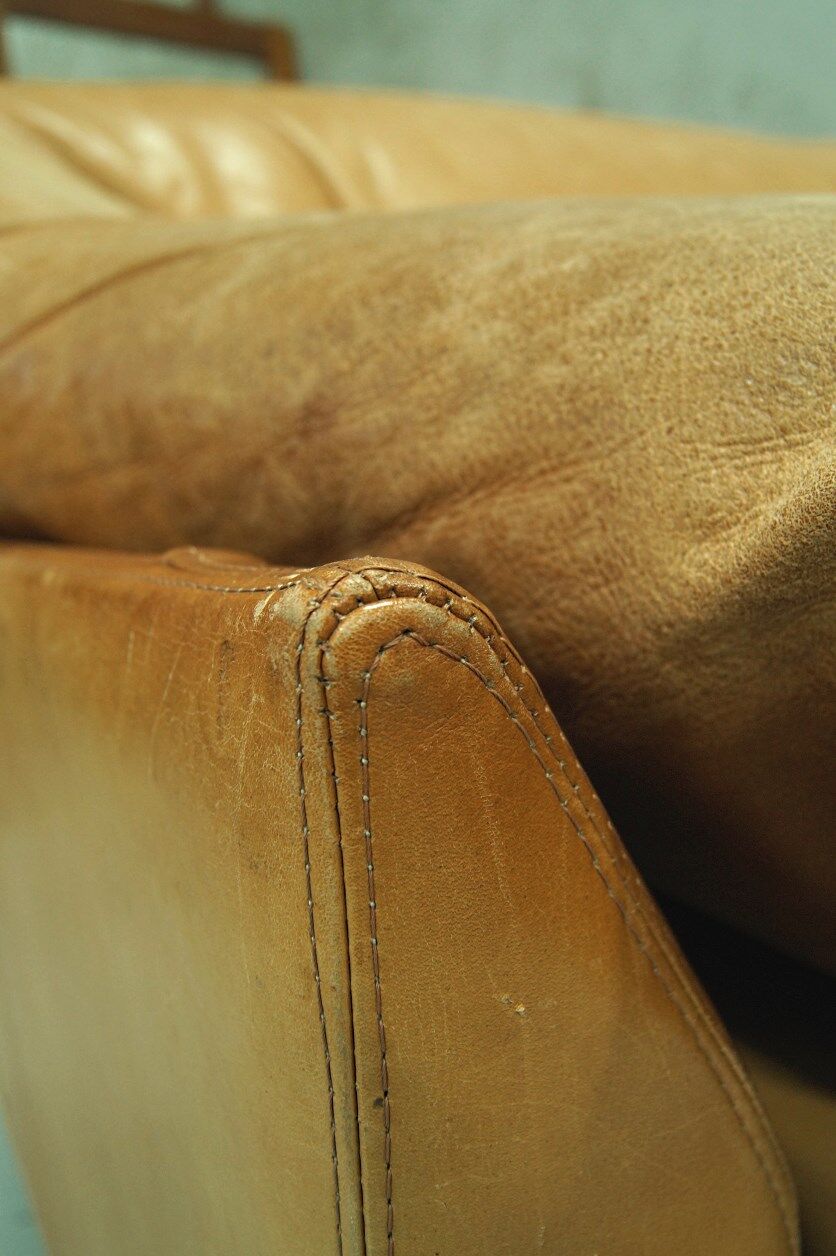 Swedish aniline leather sofa from IRE AB Skillingaryd Mobel, 1970s