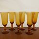 Série de 6 flûtes à champagne en verre ambré