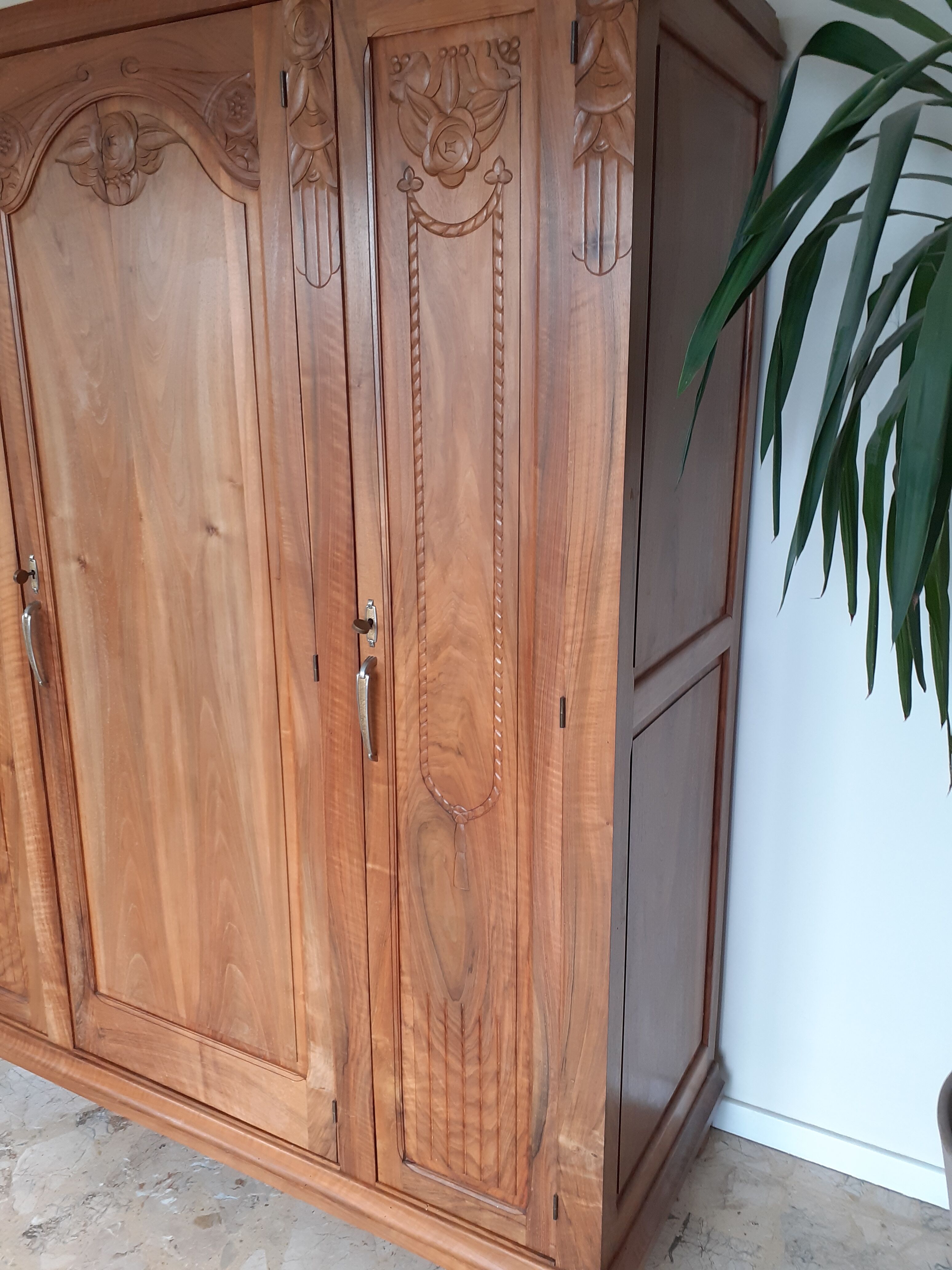 Art Deco walnut wardrobe