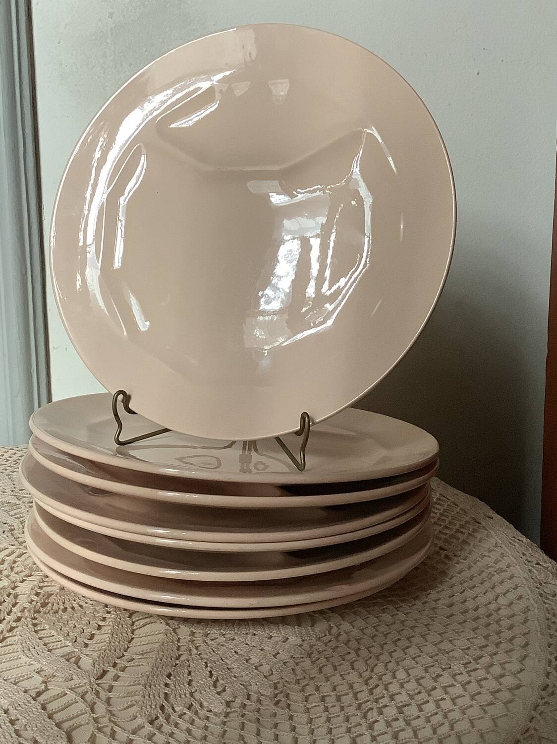 8 Asparagus plates Sarreguemines Digoin