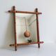 Art Nouveau Faux Bamboo Mirror, 65cm / 25.8", Handmade, Wood, C. 1900
