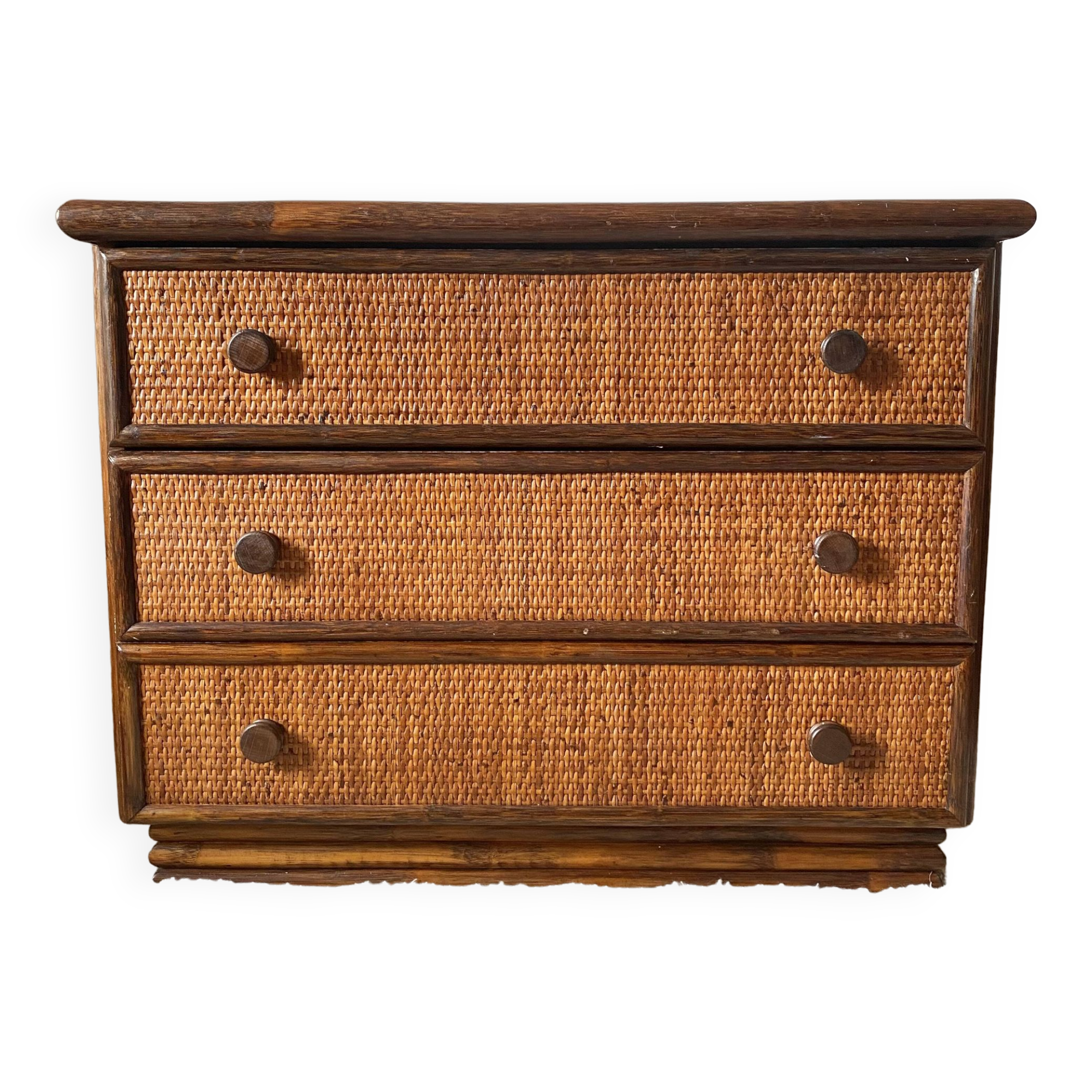 Commode en rotin et bambou Maugrion Roche Bobois