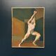 Swedish Oil on Canvas"The Discus Thrower" by Eric Elfvén,vintage and framed